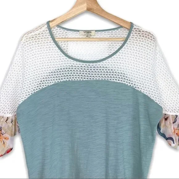 Umgee Open Knit Flutter Sleeve Top - Picture 2 of 6